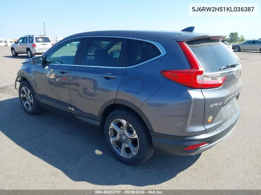 2019 Honda Cr-V Ex VIN: 5J6RW2H51KL036387 Lot: 40253707