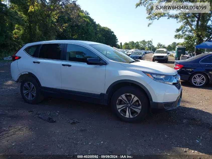 5J6RW6H34KL004099 2019 Honda Cr-V Lx