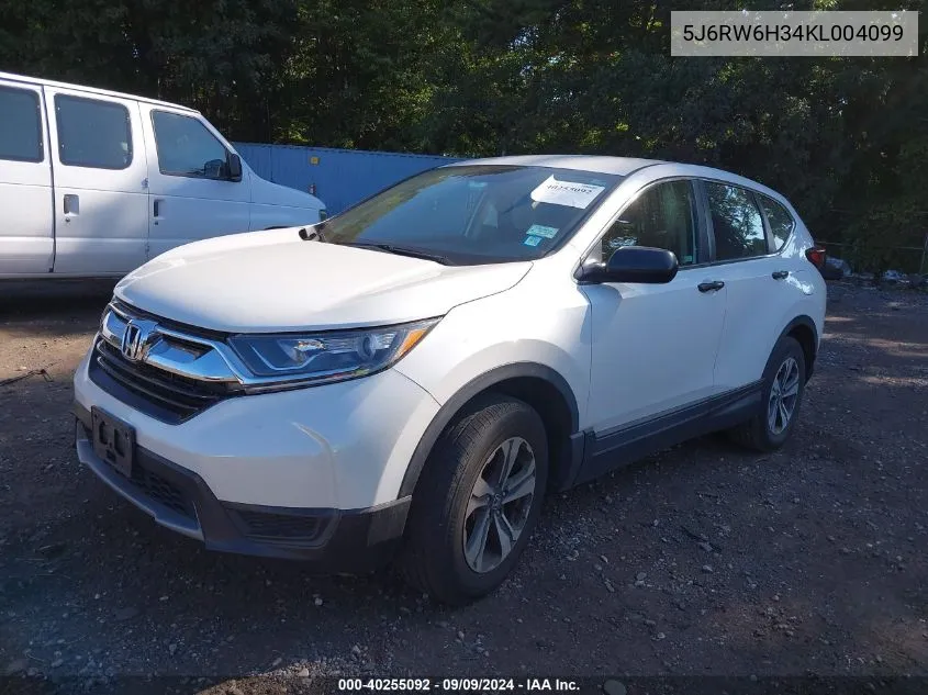 5J6RW6H34KL004099 2019 Honda Cr-V Lx