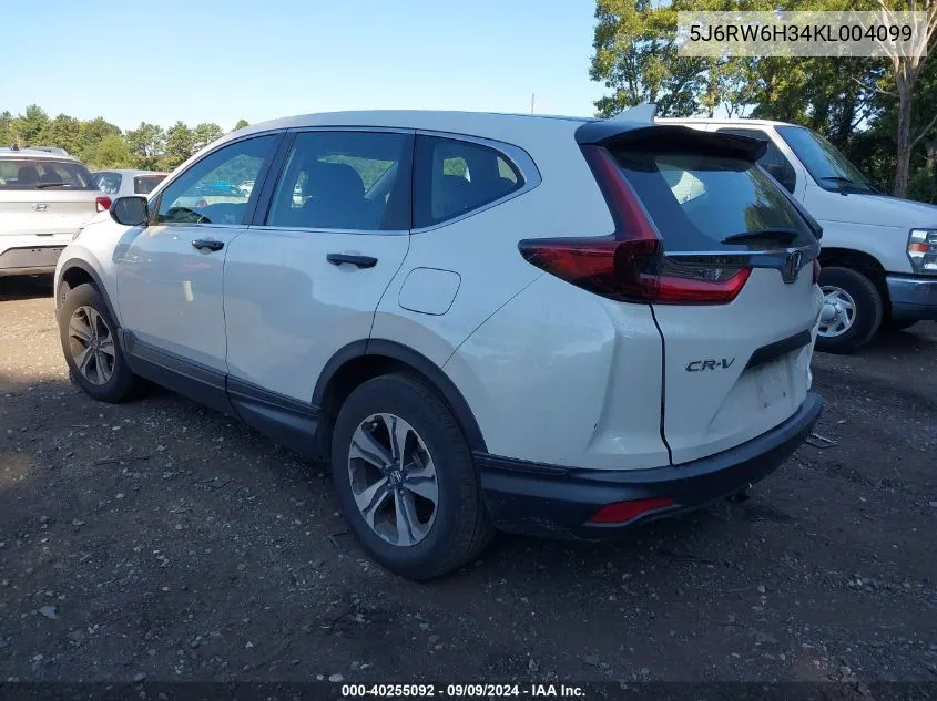 2019 Honda Cr-V Lx VIN: 5J6RW6H34KL004099 Lot: 40255092