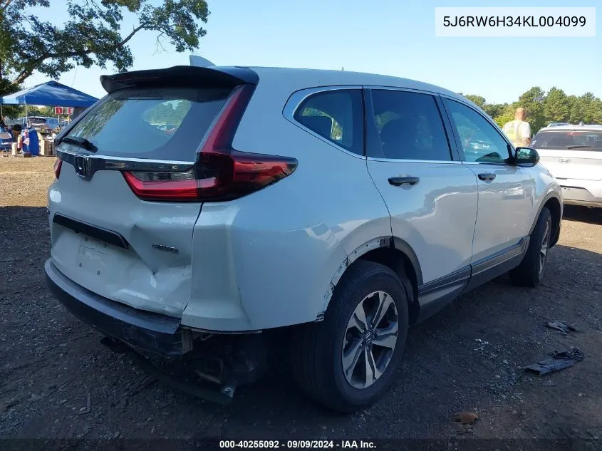 5J6RW6H34KL004099 2019 Honda Cr-V Lx