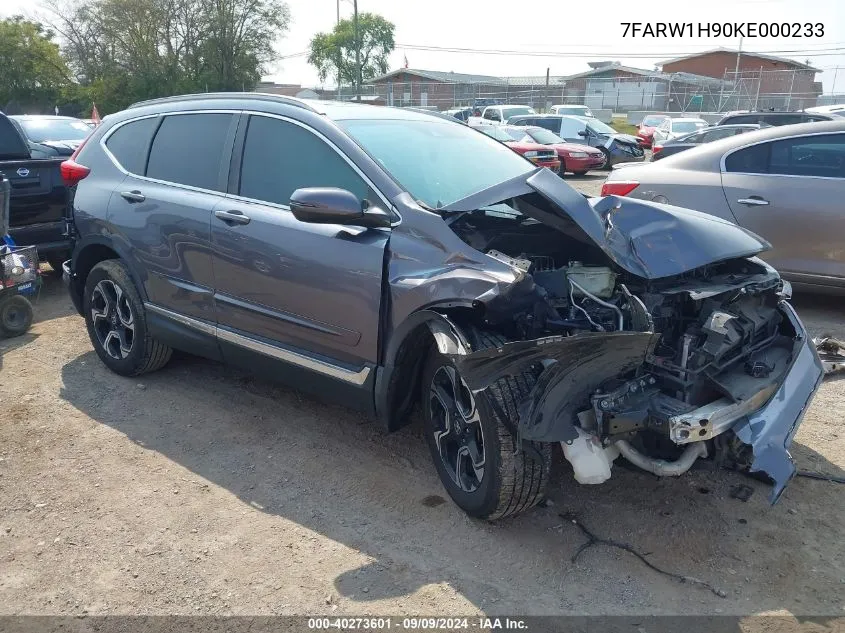 2019 Honda Cr-V Touring VIN: 7FARW1H90KE000233 Lot: 40273601