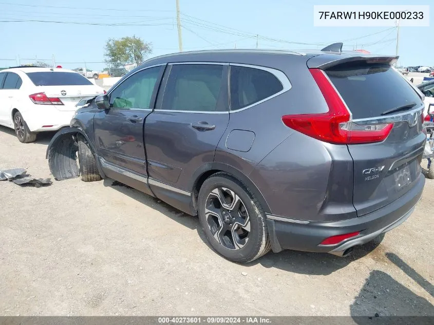 2019 Honda Cr-V Touring VIN: 7FARW1H90KE000233 Lot: 40273601