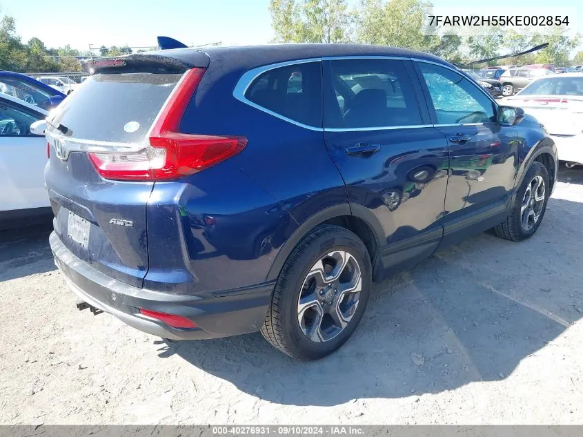 2019 Honda Cr-V Ex VIN: 7FARW2H55KE002854 Lot: 40276931