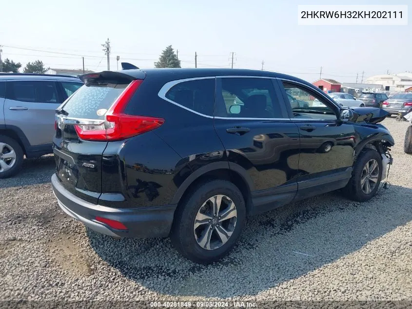 2HKRW6H32KH202111 2019 Honda Cr-V Lx