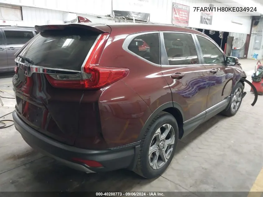 7FARW1H80KE034924 2019 Honda Cr-V Ex-L