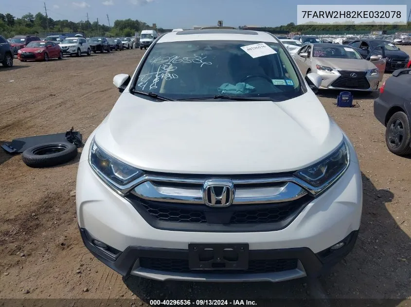 2019 Honda Cr-V Ex-L VIN: 7FARW2H82KE032078 Lot: 40296536