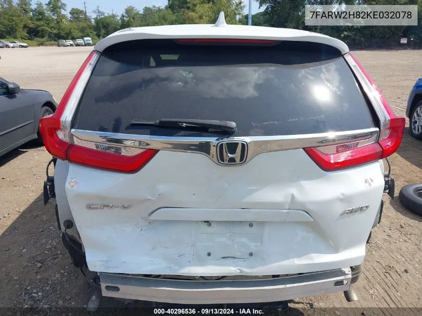 2019 Honda Cr-V Ex-L VIN: 7FARW2H82KE032078 Lot: 40296536