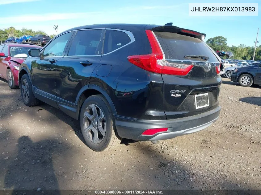 2019 Honda Cr-V Exl VIN: JHLRW2H87KX013983 Lot: 40308896