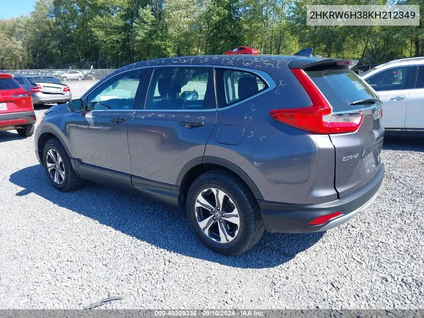 2019 Honda Cr-V Lx VIN: 2HKRW6H38KH212349 Lot: 40309336