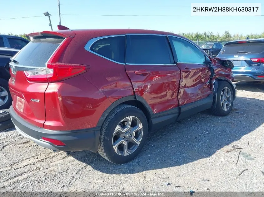 2019 Honda Cr-V Exl VIN: 2HKRW2H88KH630317 Lot: 40315186