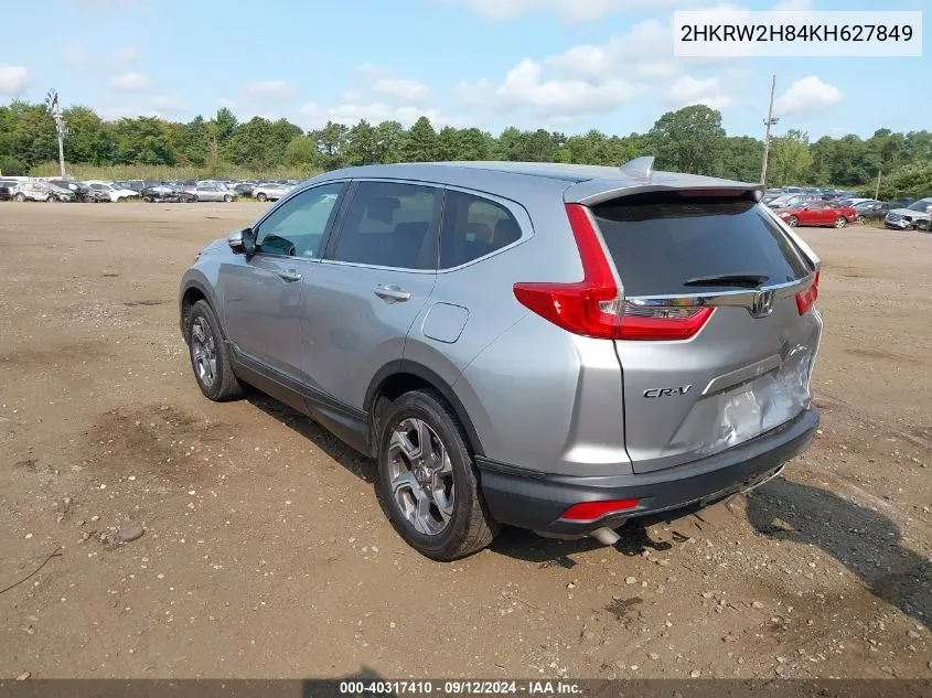 2019 Honda Cr-V Ex-L VIN: 2HKRW2H84KH627849 Lot: 40317410