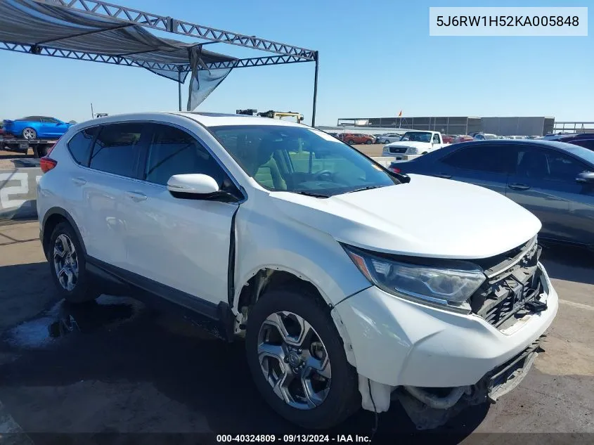 2019 Honda Cr-V Ex VIN: 5J6RW1H52KA005848 Lot: 40324809