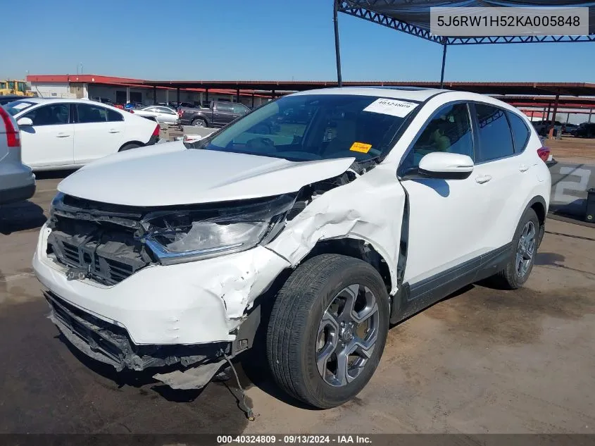 2019 Honda Cr-V Ex VIN: 5J6RW1H52KA005848 Lot: 40324809