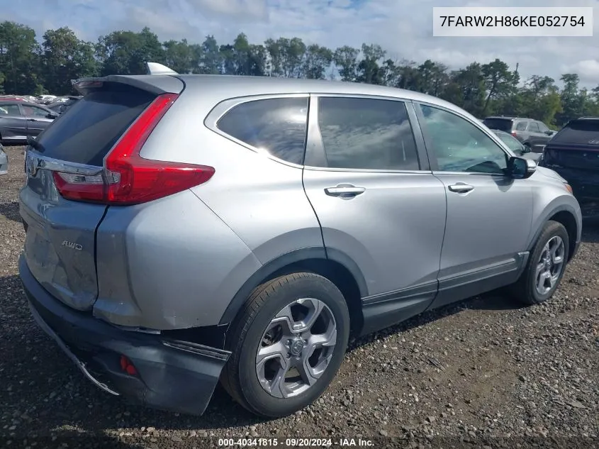 2019 Honda Cr-V Ex-L VIN: 7FARW2H86KE052754 Lot: 40341815