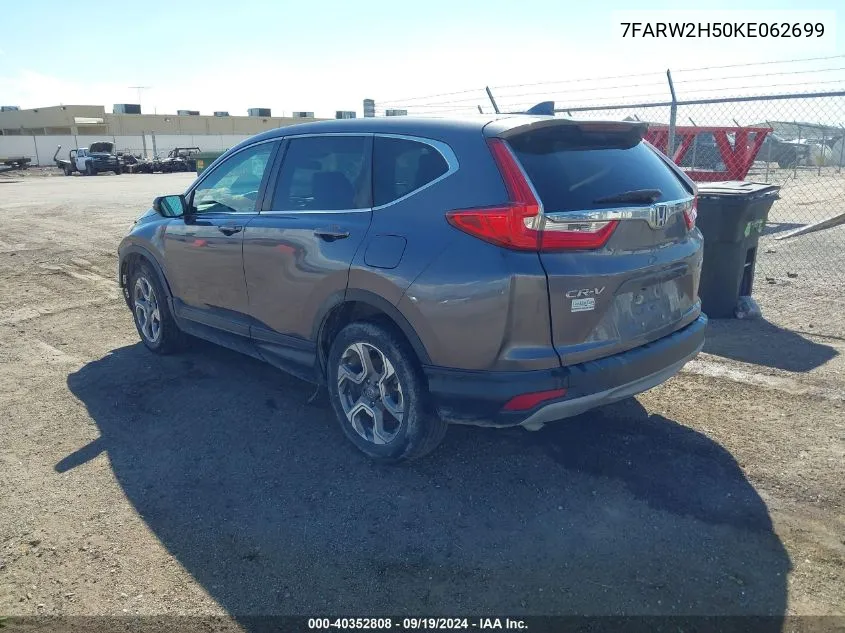 2019 Honda Cr-V Ex VIN: 7FARW2H50KE062699 Lot: 40352808