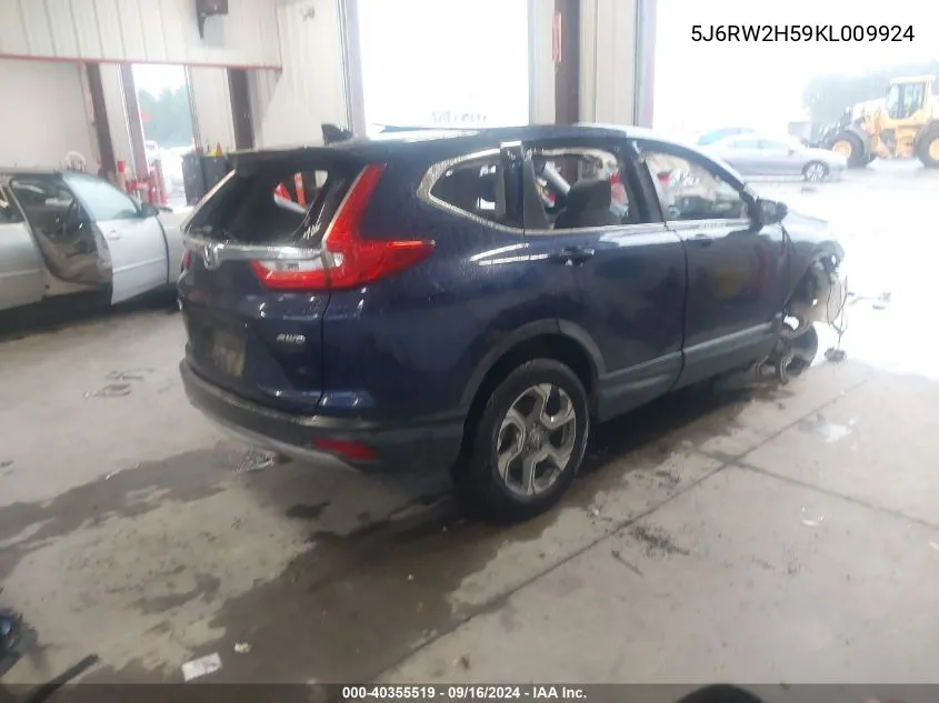 2019 Honda Cr-V Ex VIN: 5J6RW2H59KL009924 Lot: 40355519