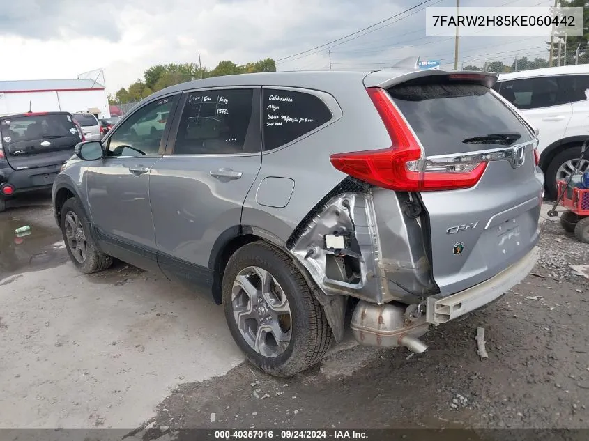 2019 Honda Cr-V Ex-L VIN: 7FARW2H85KE060442 Lot: 40357016