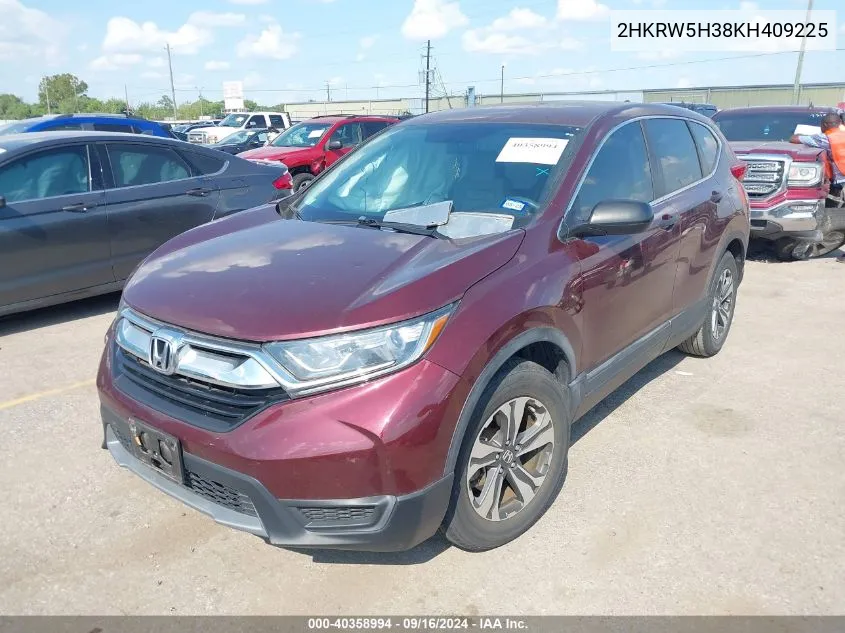 2HKRW5H38KH409225 2019 Honda Cr-V Lx