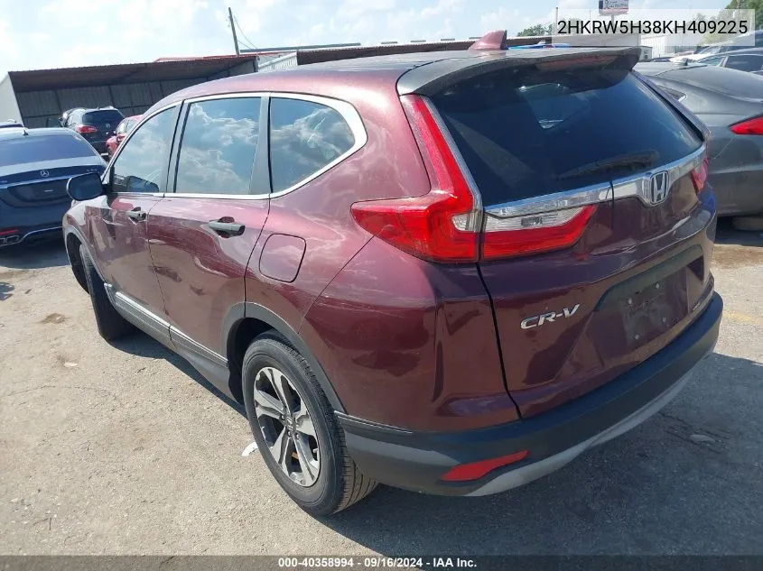 2HKRW5H38KH409225 2019 Honda Cr-V Lx