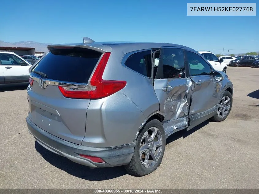 2019 Honda Cr-V Ex VIN: 7FARW1H52KE027768 Lot: 40360955