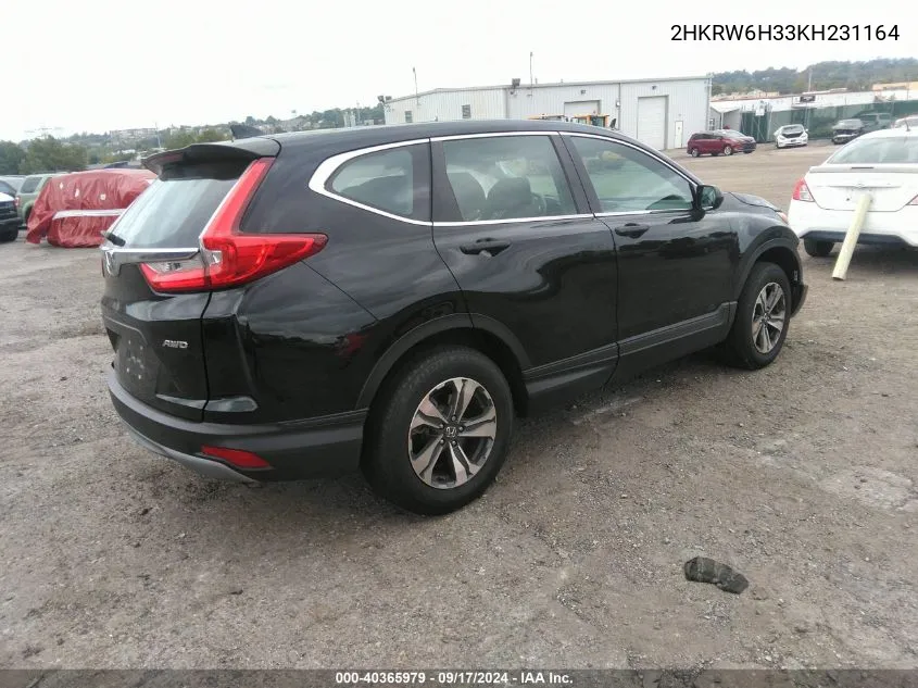 2019 Honda Cr-V Lx VIN: 2HKRW6H33KH231164 Lot: 40365979