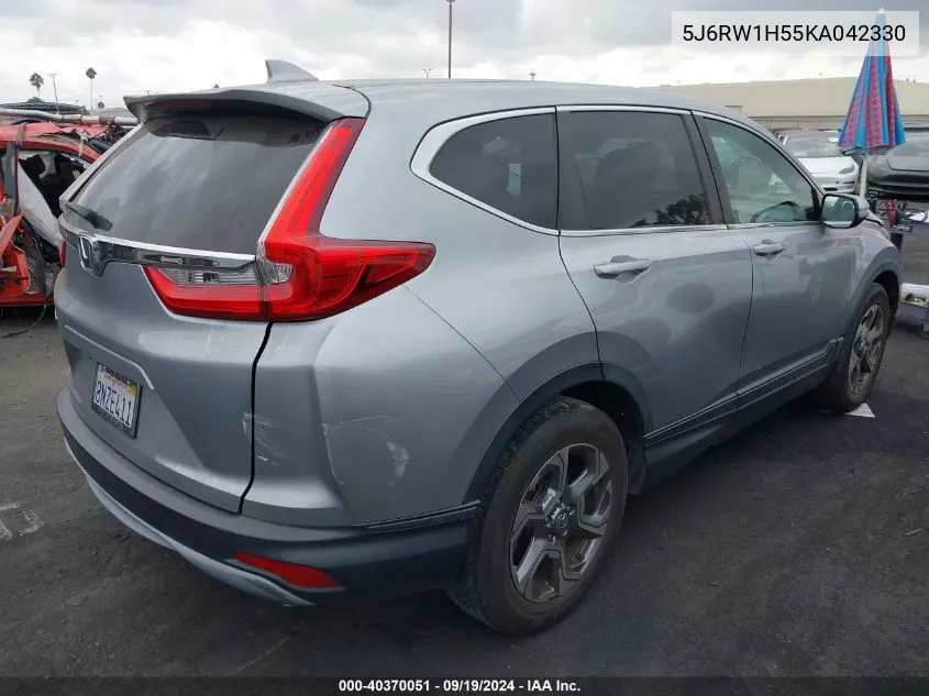 2019 Honda Cr-V Ex VIN: 5J6RW1H55KA042330 Lot: 40370051