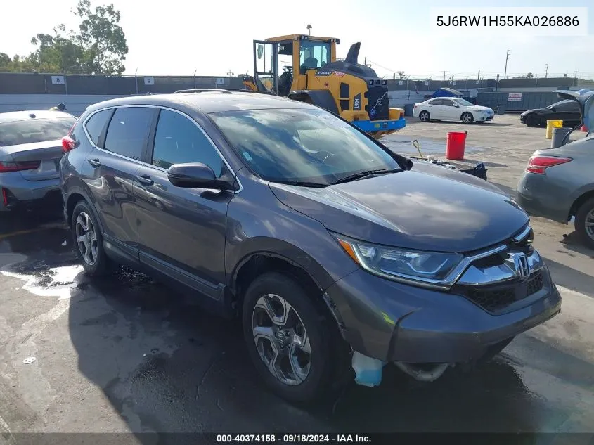 2019 Honda Cr-V Ex VIN: 5J6RW1H55KA026886 Lot: 40374158