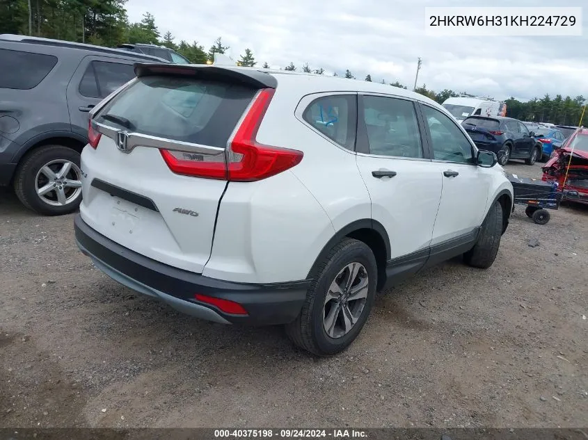 2HKRW6H31KH224729 2019 Honda Cr-V Lx