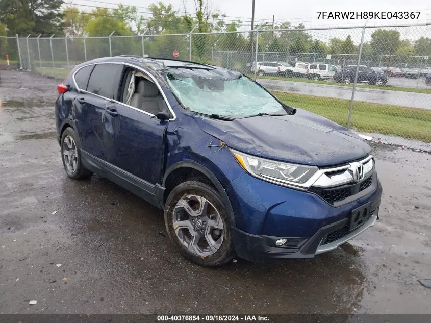 2019 Honda Cr-V Ex-L VIN: 7FARW2H89KE043367 Lot: 40376854