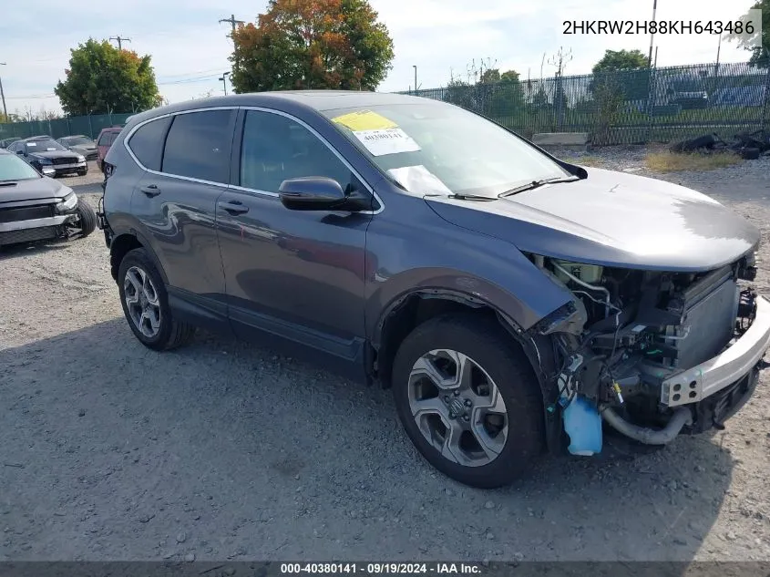 2HKRW2H88KH643486 2019 Honda Cr-V Ex-L