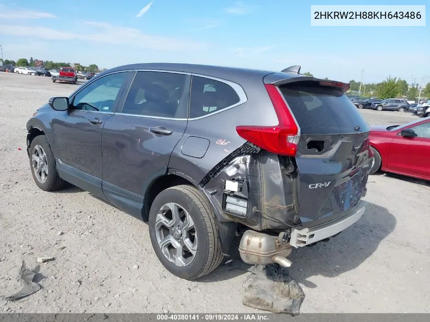 2HKRW2H88KH643486 2019 Honda Cr-V Ex-L