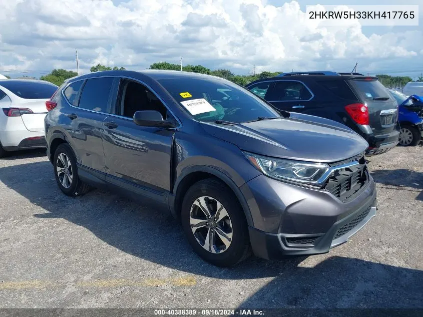 2HKRW5H33KH417765 2019 Honda Cr-V Lx