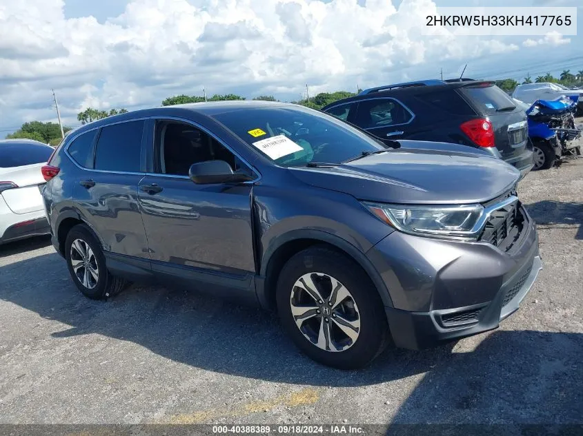 2HKRW5H33KH417765 2019 Honda Cr-V Lx