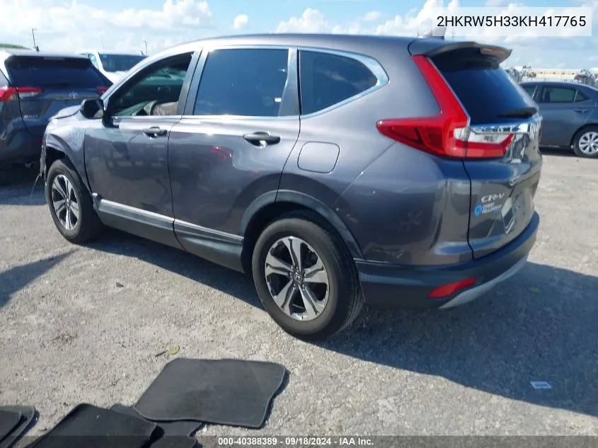 2HKRW5H33KH417765 2019 Honda Cr-V Lx