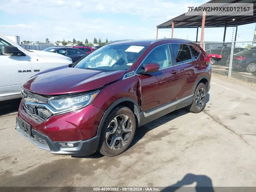 2019 Honda Cr-V Touring VIN: 7FARW2H9XKE012167 Lot: 40393882