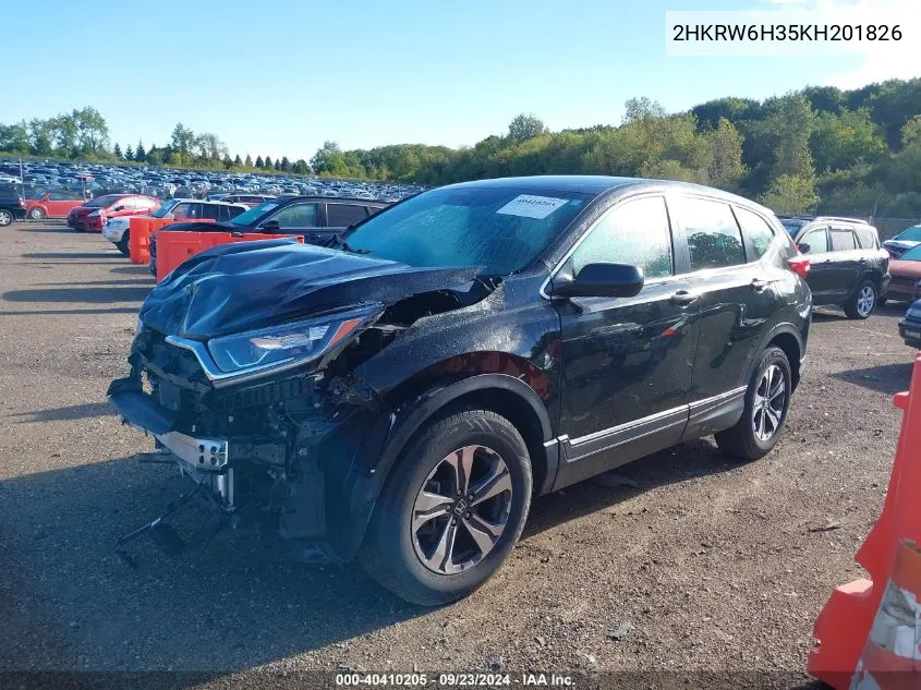 2019 Honda Cr-V Lx VIN: 2HKRW6H35KH201826 Lot: 40410205