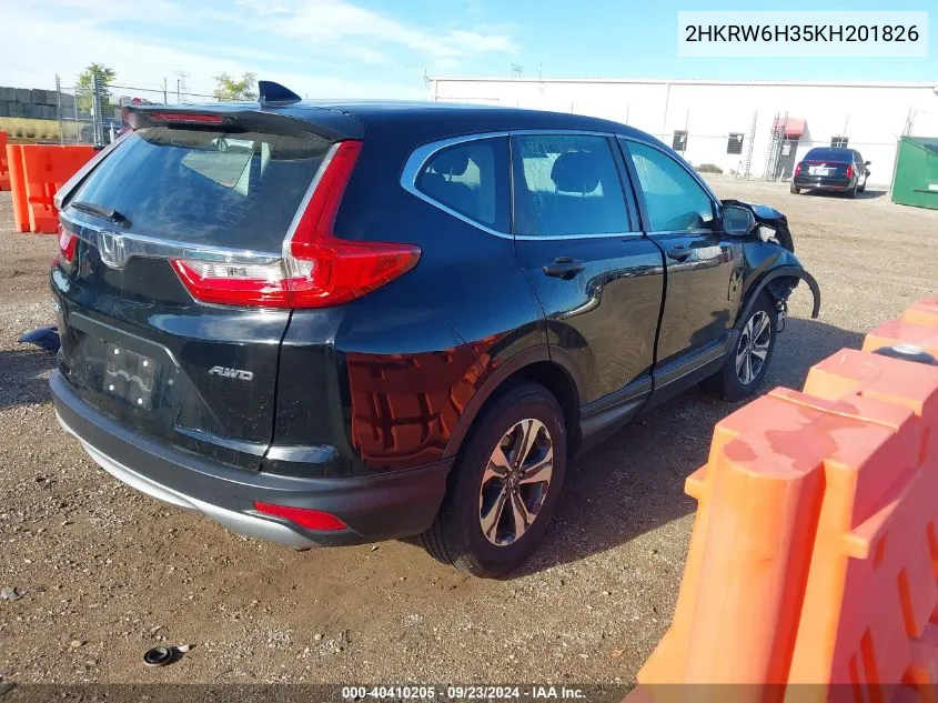 2019 Honda Cr-V Lx VIN: 2HKRW6H35KH201826 Lot: 40410205