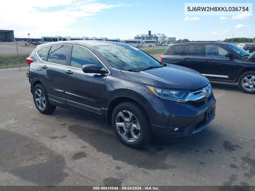 2019 Honda Cr-V Ex-L VIN: 5J6RW2H8XKL036754 Lot: 40410548