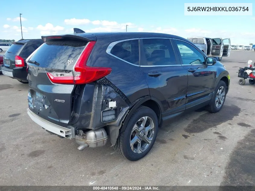 2019 Honda Cr-V Ex-L VIN: 5J6RW2H8XKL036754 Lot: 40410548