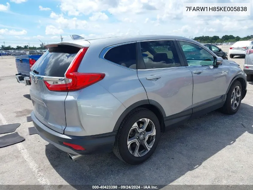 2019 Honda Cr-V Ex-L VIN: 7FARW1H85KE005838 Lot: 40423398