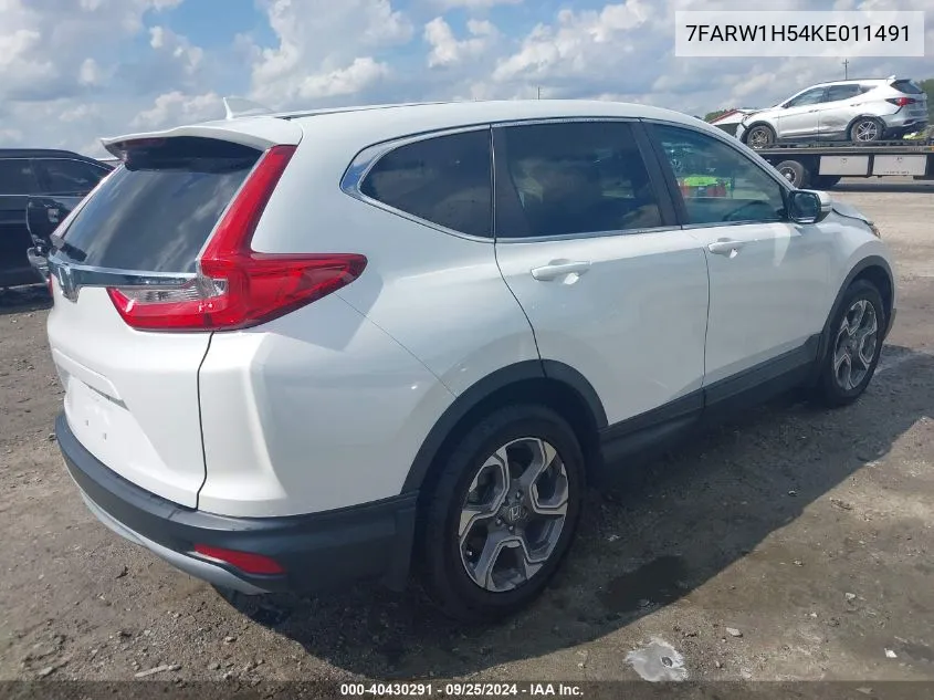 2019 Honda Cr-V Ex VIN: 7FARW1H54KE011491 Lot: 40430291