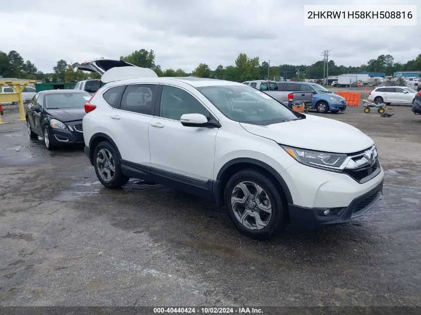 2019 Honda Cr-V Ex VIN: 2HKRW1H58KH508816 Lot: 40440424