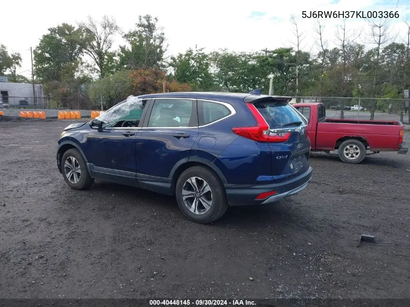 5J6RW6H37KL003366 2019 Honda Cr-V Lx