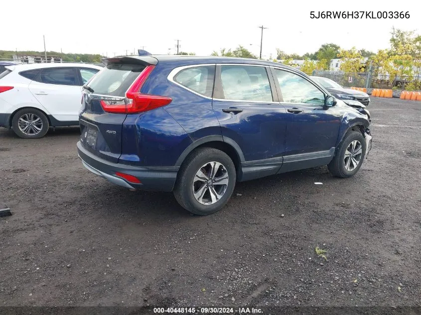 5J6RW6H37KL003366 2019 Honda Cr-V Lx