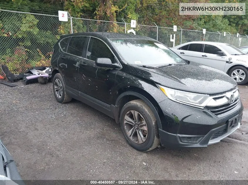 2019 Honda Cr-V Lx VIN: 2HKRW6H30KH230165 Lot: 40450557