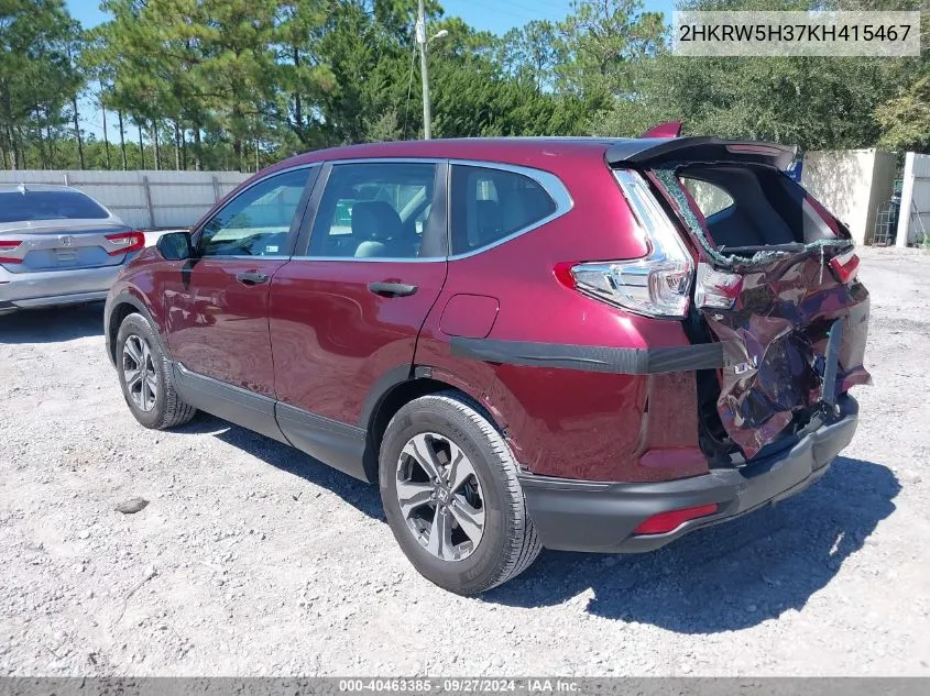 2HKRW5H37KH415467 2019 Honda Cr-V Lx