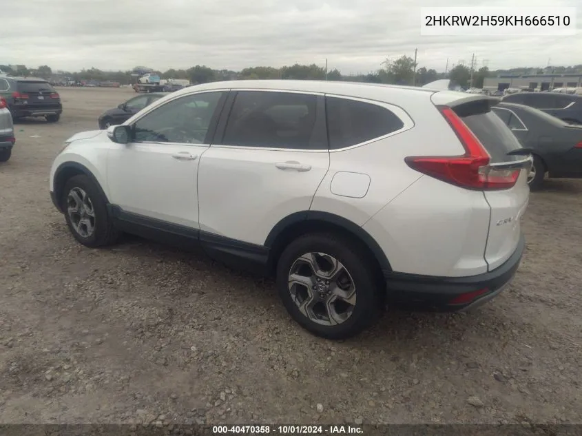 2019 Honda Cr-V Ex VIN: 2HKRW2H59KH666510 Lot: 40470358