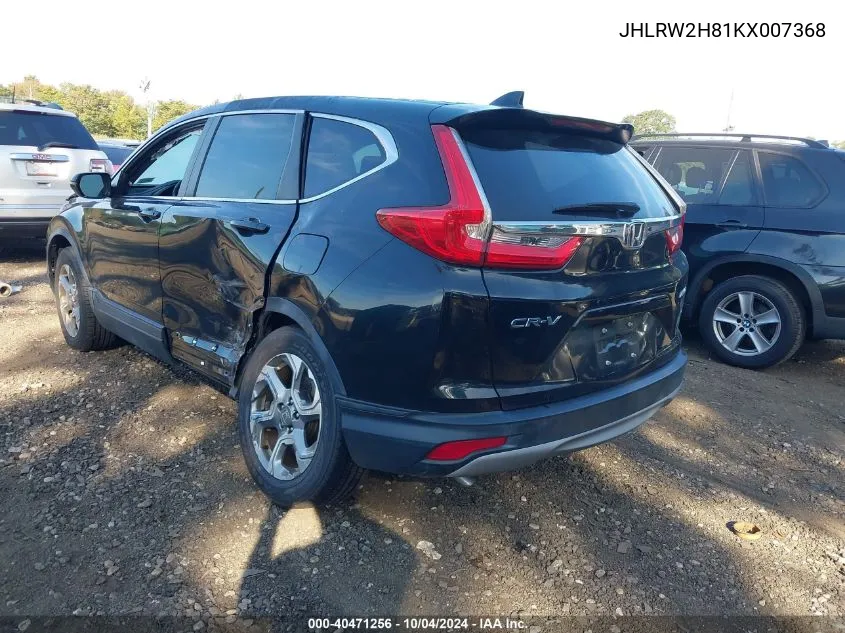 2019 Honda Cr-V Ex-L VIN: JHLRW2H81KX007368 Lot: 40471256