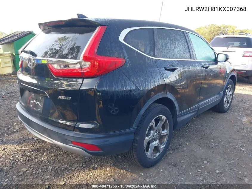 2019 Honda Cr-V Ex-L VIN: JHLRW2H81KX007368 Lot: 40471256